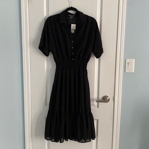 Calf Length Black Dress